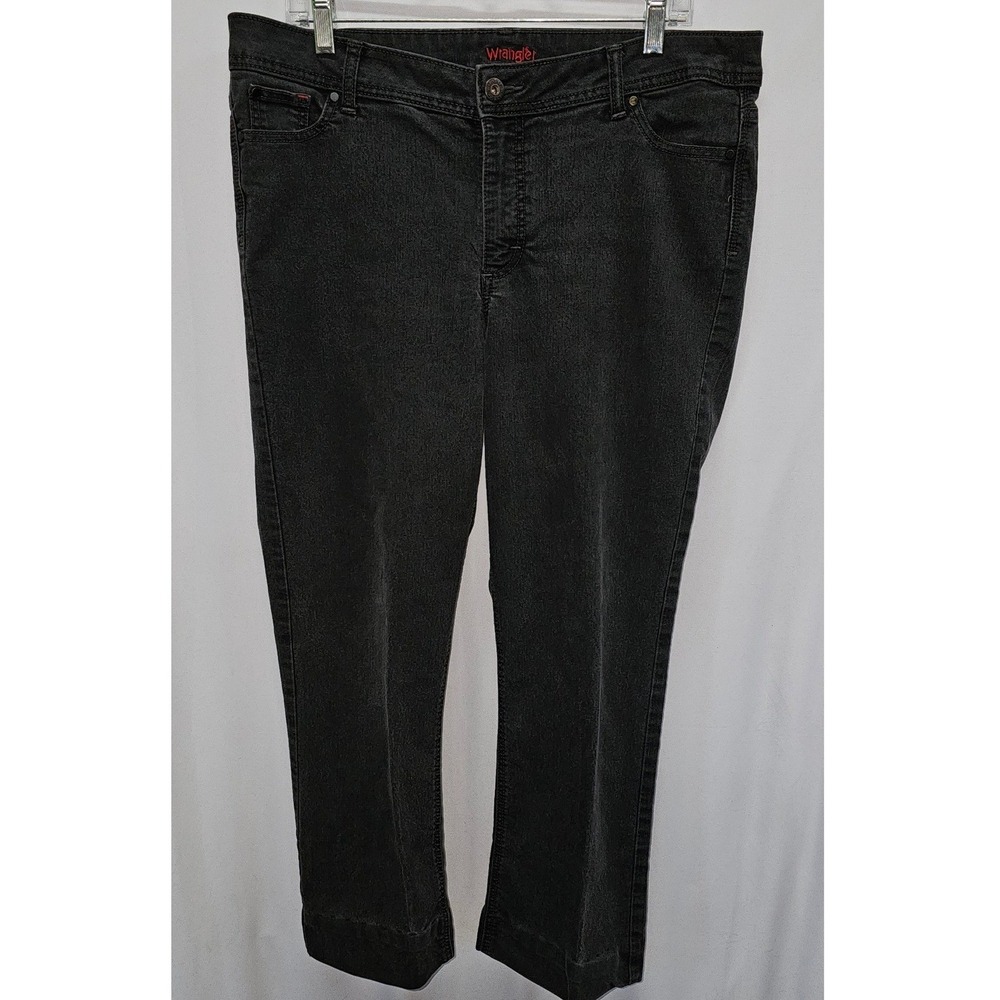 Wrangler Womens 16P Black Straight Leg Stretch Jeans WRALFBC Petite